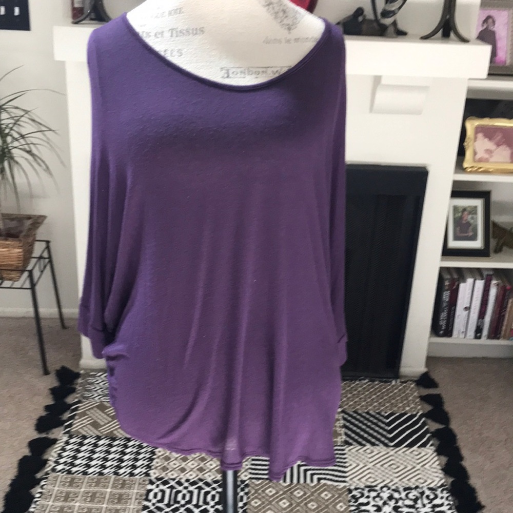 Purple Sheer Dolman Top